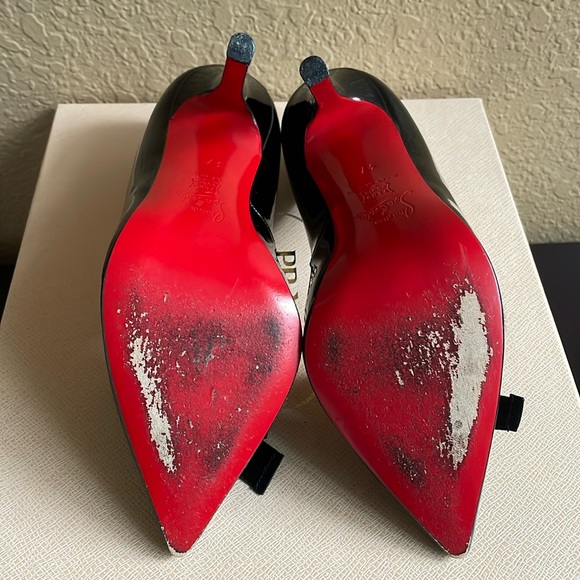 Christian Louboutin Lova 120 Leopard Bow Pigalle Pointy Pumps Size 37 So Kate - Picture 12 of 12